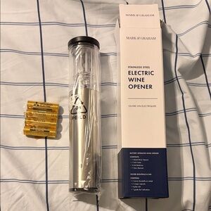 Mark & Graham Silver Electric Wine Opener Set